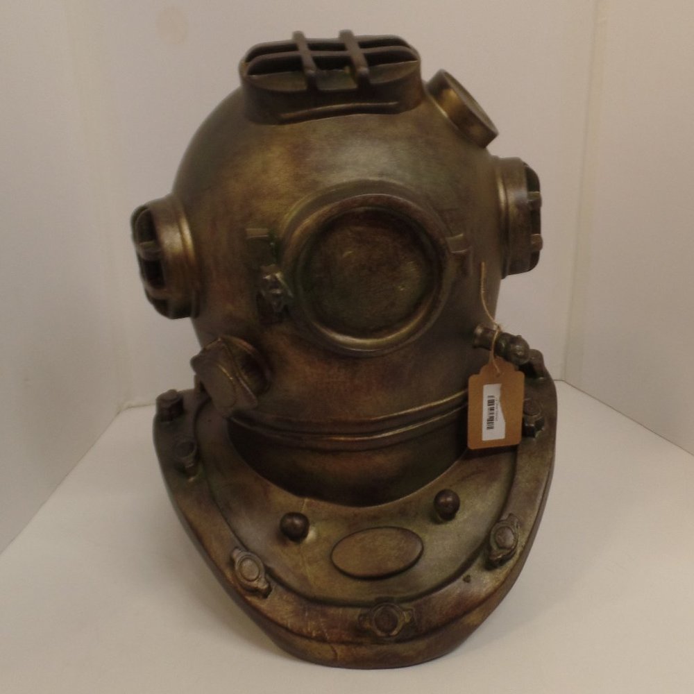 Nautical Marine Steampunk Decorative Submarine Diving Helmet Heavy Resin 15" T